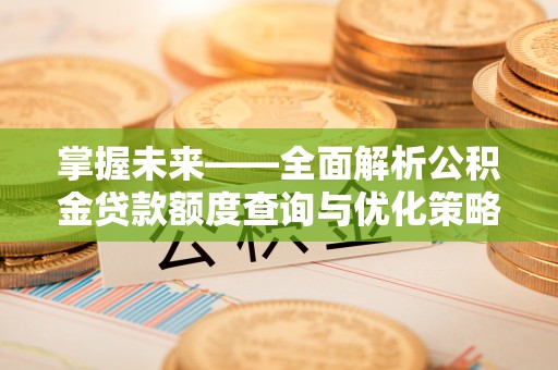 会同掌握未来——全面解析公积金贷款额度查询与优化策略