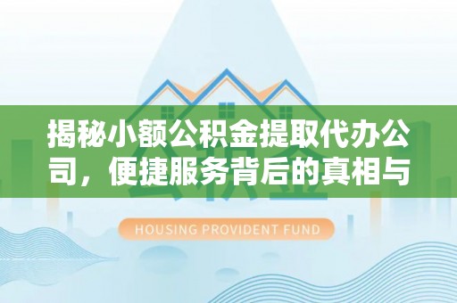 会同揭秘小额公积金提取代办公司，便捷服务背后的真相与选择指南
