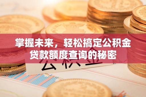 会同掌握未来，轻松搞定公积金贷款额度查询的秘密