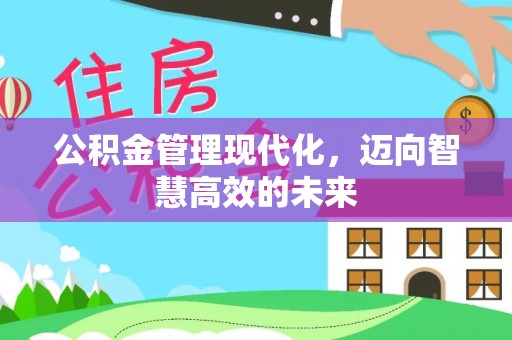 会同公积金管理现代化，迈向智慧高效的未来