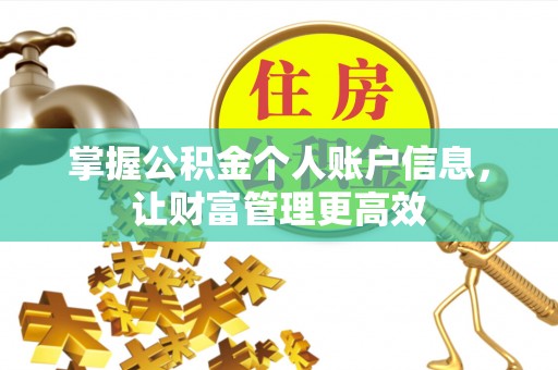 会同掌握公积金个人账户信息，让财富管理更高效