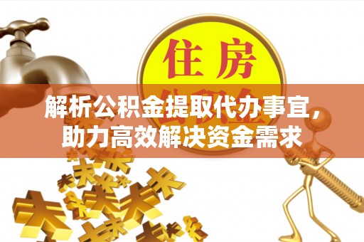 会同解析公积金提取代办事宜，助力高效解决资金需求
