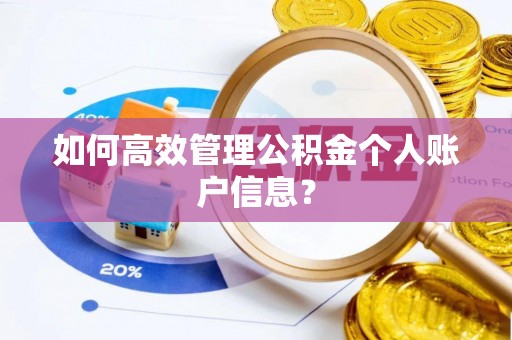 会同如何高效管理公积金个人账户信息？