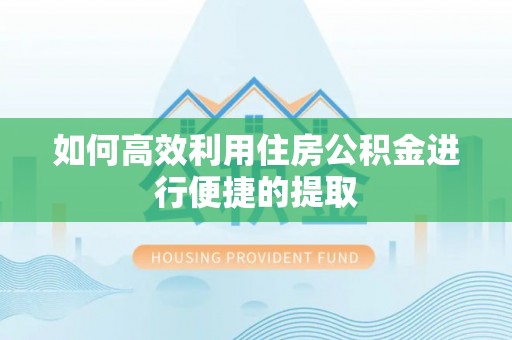 会同如何高效利用住房公积金进行便捷的提取