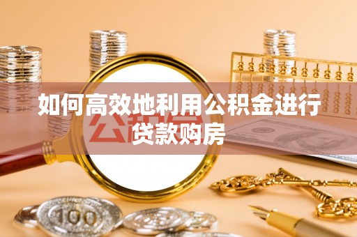 会同如何高效地利用公积金进行贷款购房